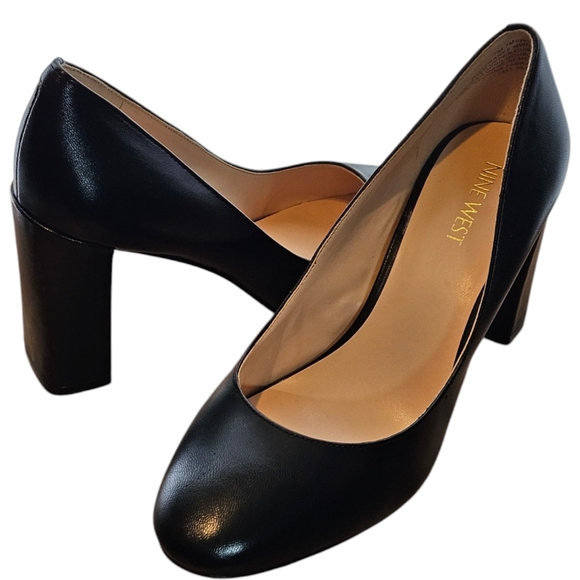 Nine West block heel, leather, size 7 - Picture 2 of 6